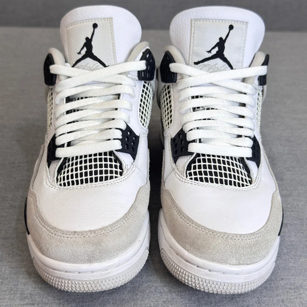 Air Jordan 4 Retro Military Black White Grey Sneakers DH6927-111 Mens Size 8